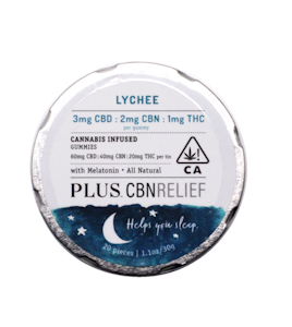 Plus products - LYCHEE 3:2:1 [CBD/CBN/THC] RELIEF-GUMMY-20PK-(60MG CBD/40MG CBD/ 20MG THC)
